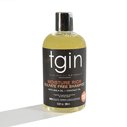 tgin Moisture Rich Sulfate Free Shampoo for Natural Hair, 13oz