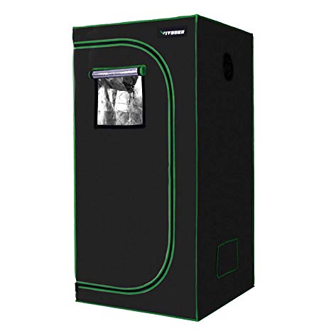 VIVOSUN 24"x24"x36" Mylar Hydroponic Grow Tent with Observation Window and Floor Tray for Indoor Plant Growing 2'x2'