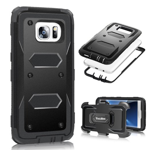 S7 Edge Case, Galaxy S7 Edge Case - YOKIRIN 3 in 1 Design [Heavy Duty] Rugged Holster [Kickstand][Belt Swivel Clip] Case for Samsung Galaxy S7 Edge