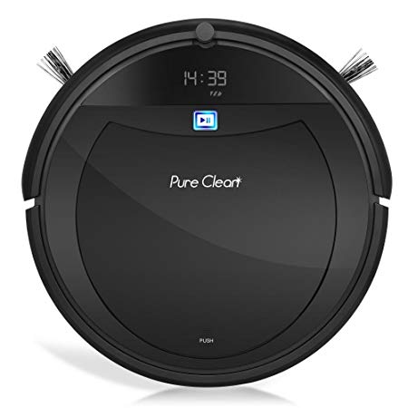 Automatic Programmable Robot Vacuum Cleaner - Scheduled Activation Auto Charge Dock - Robotic Home Cleaning Clean Carpet Hardwood Floor, HEPA Pet Hair Allergies Friendly - Pure Clean