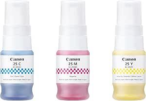 Canon Genuine Ink Bottle GI-25 CMY Pack (Cyan, Magenta and Yellow)