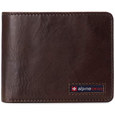 Alpine Swiss RFID Connor Passcase Bifold Wallet For Men Leather