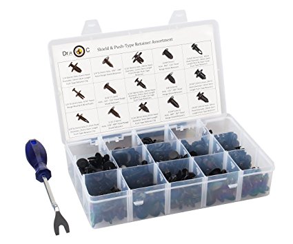 Dr.Roc[15 Sizes,237 PCS,OEM Upgrade]Great Shield & Push Type Retainer Fasteners Rivets Clips Assortment Kit For Ford Toyota GM Honda Nissan Chevy Chrysler Jeep Dodge GMC etc-Durable,Tight,NO Pollution
