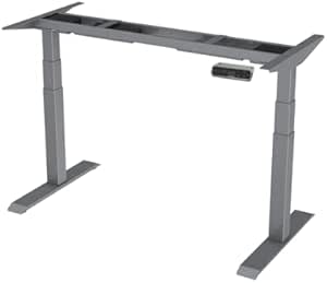 FLEXISPOT E7 Scrivania Regolabile in Altezza Standing Desk a 3 Stadi a 2 Motore con Tastiera a Memoria Automatica，Capacità di Carico 125 kg(Grigio)