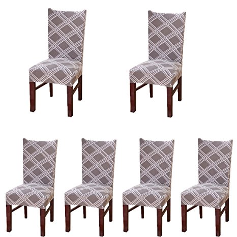 Deisy Dee Stretch Chair Cover Removable Washable for Hotel Dining Room Ceremony Chair Slipcovers Pack of 6 (Z)