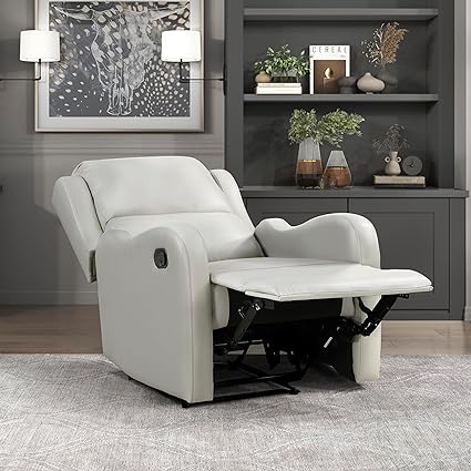 Lexicon Recliner Chair Living Room Reclining Sofa Chair, Home Theater Seating Modern Recliner, Manual Recliner Sofa Chair for Living Room/Office/Apartment, Taupe Wall Hugger Recliner