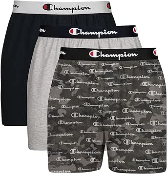 Champion Men's Cotton Stretch 3 Pack Boxer Shorts