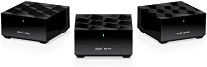 NETGEAR Nighthawk Advanced Whole Home Mesh WiFi 6 System (MK63S) with Free Armor Security – AX1800 Router with 2 Satellite Extenders, Coverage up to 4,500 sq. ft. and 25  Devices