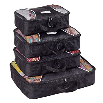 Belecoo Packing Cubes For Travel - 4 Set Luggage and Accessories Organizer System