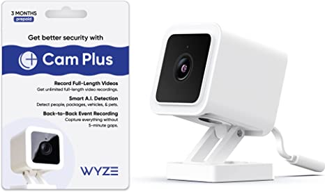 Wyze Cam v3 Pet Camera for Cats & Dogs 1080p Color Night Vision Motion & Sound Detection Indoor/Outdoor Puppy Cam Home Security Camera with Cam Plus 3-Months