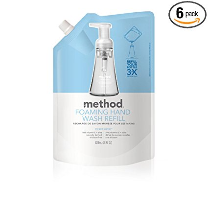 Method Foaming Hand Soap Refill, Sweet Water, 28 Ounce (Pack 6)