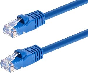 Monoprice 0.5FT 24AWG Cat6 550MHz UTP Ethernet Bare Copper Network Cable - Blue