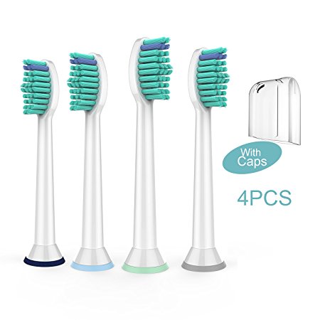 Beauty Care Toothbrush Replacement Heads,Electric Toothbrush Heads For Philips Sonicare DiamondClean HealthyWhite FlexCare EasyClean Kids Brush Handles,4 Pack