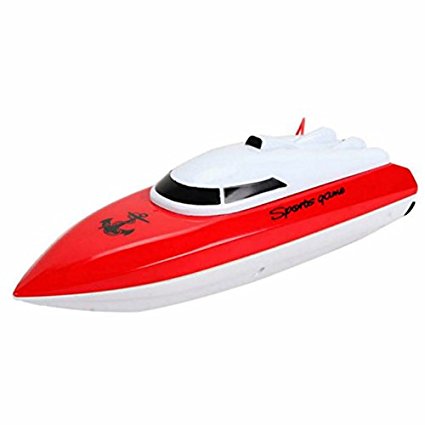 SZJJX RC Boat Remote Control Racing Boat High Speed Electric 4 Channels for Pools, Lakes and Outdoor Adventure JX802 Red