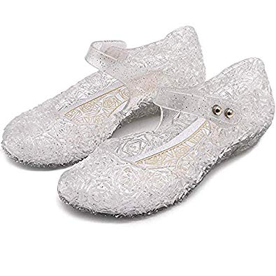 TANDEFLY Princess Girls Sandals Jelly Shoes Mary Jane for Toddler Kids Dance Party Cosplay