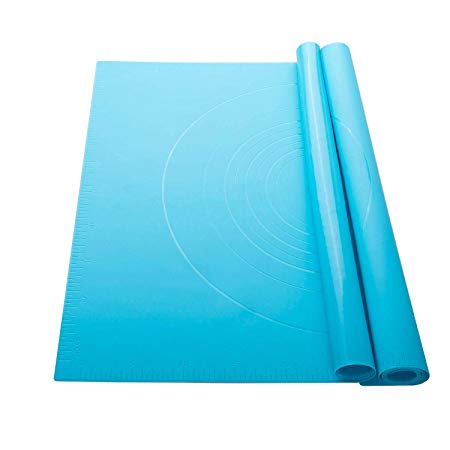 Silicone Baking Mat, Extra Large Silicon Mat for Counter, Non-Stick Bake Mat With Measurements,Non-slip, BPA-Free, Heat Resistant Dough Rolling Mat 24”x20” Set of 2
