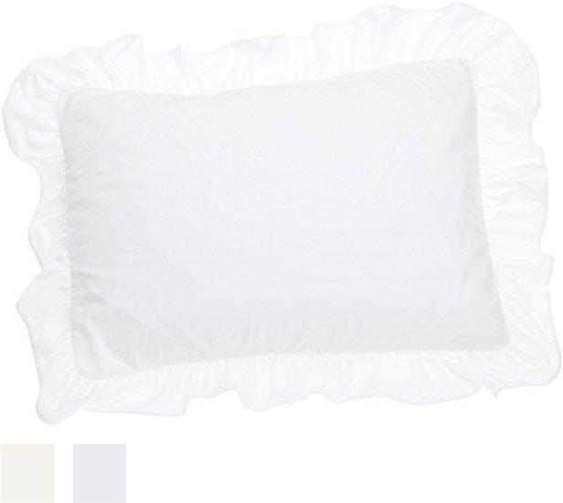 Fresh Ideas Ruffled Pillow Sham 2 Pack, Standard, White