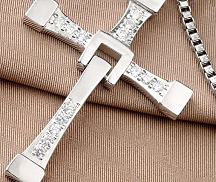 Biggest Size FAST and FURIOUS Dominic Toretto's Cross Silver-like Pendant Necklace70x50mm 25g Grams Pendant