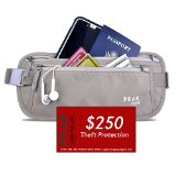 Premium RFID Block MONEY BELT with 250 THEFT PROTECTION By PEAK Undercover Hidden Travel Wallet and Waist Stash - LIMITED TIME SALE PRICE