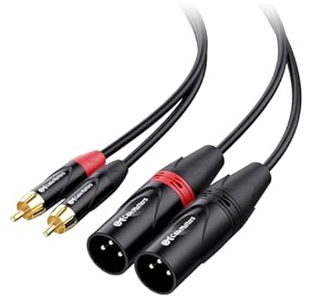 Cable Matters câble d'interconnexion asymétrique double RCA vers XLR 1,8 m, 2 câbles RCA vers XLR mâle (câble double XLR vers RCA) - 1,8 m