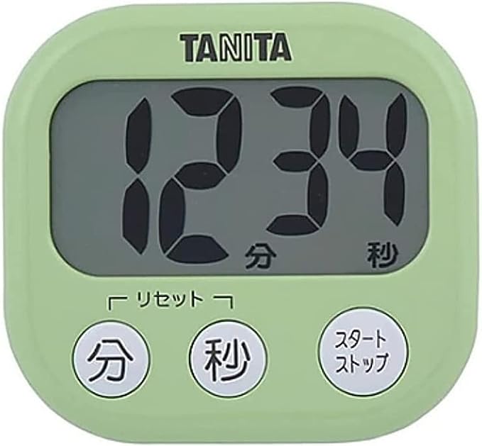 タニタ キッチン タイマー マグネット付き 大画面 100分 グリーン TD-384 GR でか見えタイマー