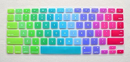 Folox® Colored Rainbow Silicone Keyboard Protector Cover for Apple Macbook 13" Unibody / Macbook Pro 13" 15" 17" / Macbook Pro 15 with Retina Display / Mac Wireless Keyboard US Layout