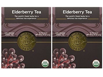 Organic Elderberry Tea - Caffeine Free - 18 Bleach Free Tea Bags (Pack of 2)