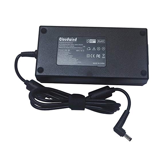 Cloudwind 19V 9.5A 180W Replacement AC Adapter for Asus-Gaming-Laptop G55 G55VW G53SX G46VW G70 G71 G72 G72GX G73 G73JH G73 G73SW G74 G74S G74SX G75.Laptop AC Adapter Charger Power Cord