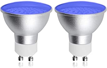 GU10 Blue LED Spotlight Bulbs 5W AC 220-240V 120° Beam Angle MR16 GU10 Base Blue Coloured Spot Light Bulb for Wall Washer Lamps, Landscape Lighting, Decorative Lighting, Mood Lighting (2-Pack, Blue)
