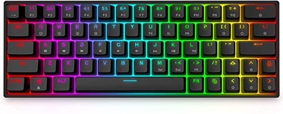 EPOMAKER SKYLOONG SK64 GK64 64 Keys Hot Swappable Mechanical Keyboard with RGB Backlit, ABS Keycaps, Arrow Keys, Programmable for Win/Mac/Gaming (Gateron Optical Brown, Black)