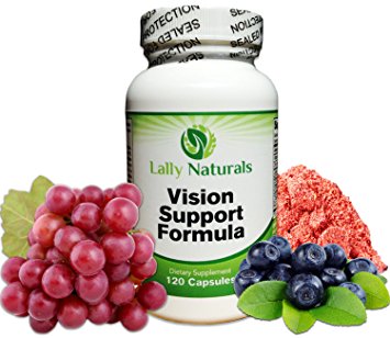 Vision Support Eye Supplement with Lutein, Bilberry, Grape Seed, Beta Carotene, Zinc and more..(120 count) ★ Best Eye Vitamins for Healthy Eyes ★