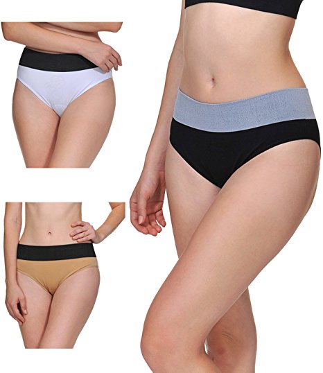 LastFor1 Women's Briefs Sport Underwear Comfort Soft Breathable Warm Mid Rise Stretch Nylon Plus Size Panties 3 Pack