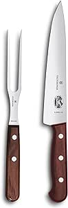 Victorinox Carving Set - Includes Chef's Knife & Carving Fork - Knife Set for Kitchen Accessories - Wooden Handle, 2-Piece Set