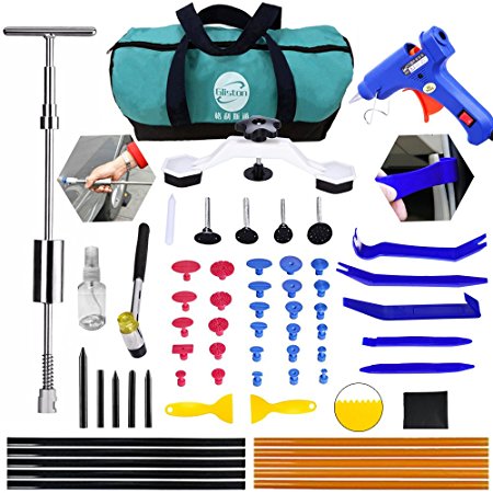 Paintless Dent Repair Puller Kit - Gliston DIY 62pcs Hail Dent and Ding Removal Tools for Automobile Body Motorcycle Refrigerator Washing Machine