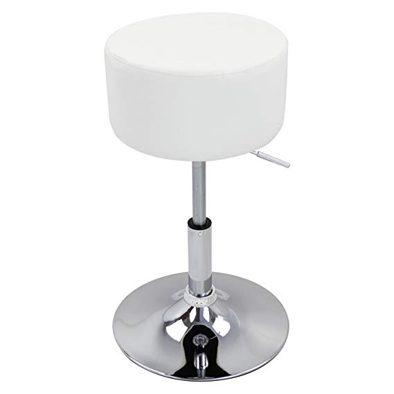 WOLTU BH14ws-1 1er Faux Leather Bar Stool White PU Bar Stool Kitchen Stool Breakfast Barstool Gas Strut Adjustable Seat height:52 to 67cm