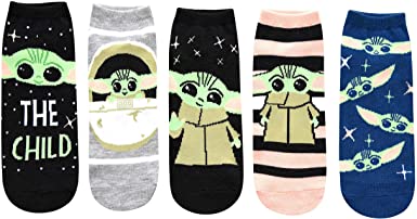 Star Wars Baby Yoda Chibi Art Juniors/Womens 5 Pack Ankle Socks