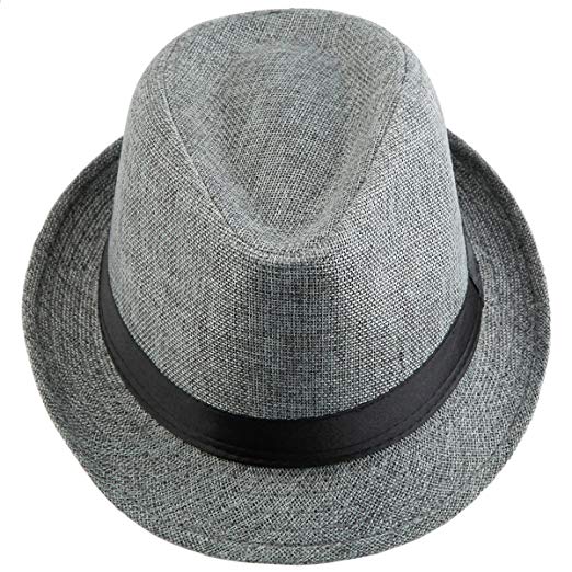 Shanxing Fedora Hats for Men Trilby Hat Panama Style Summer Beach Sun Jazz Cap