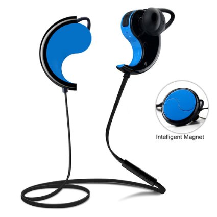 Magnet Anti-lost Headphone, Bluetooth Wireless Stereo Headset, Sweat-proof Sports Earphone with Microphone, In-ear Earbuds, Supply by USB Cable, Warning Tone Function