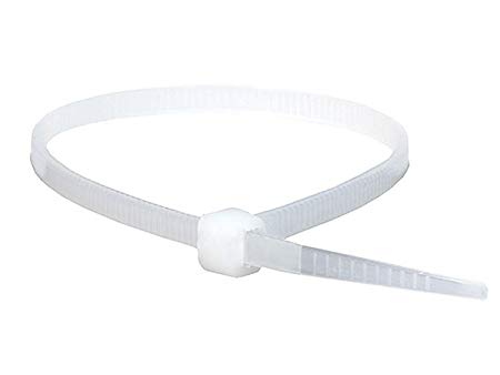 Monoprice Cable Tie 4 inch 18LBS, 100pcs/Pack - White