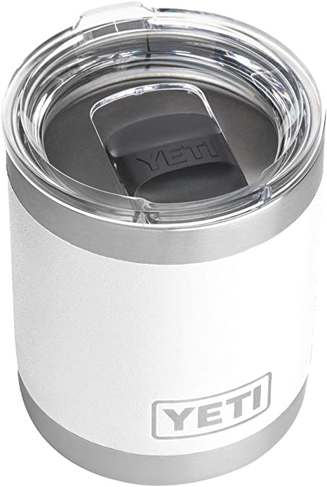 YETI Rambler 10 oz Lowball, Vacuum Insulated, Stainless Steel with MagSlider Lid, White