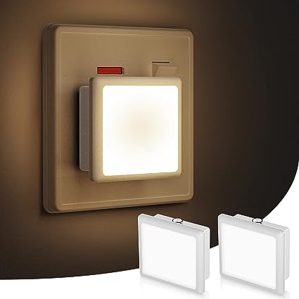 LOHAS-LED Night Light[2 Pack], Night Light Plug in Wall with Dusk to Dawn Photocell Sensor, 3000K Warm White, Nightlight for Kids/Children, Stairs, Hallway, Kitchen, Bedroom