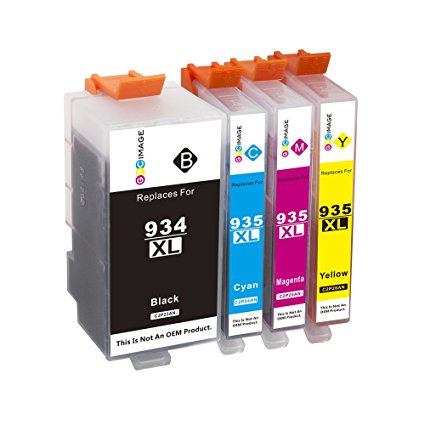 GPC Image 4 Pack Compatible Ink Cartridge Replacement (Updated Chip) for HP 934XL 935XL 934 XL 935 XL (1 Black, 1 Cyan, 1 Magenta, 1 Yellow) for HP Officejet Pro 6830 6230 6812 6835 6815 6820 6220