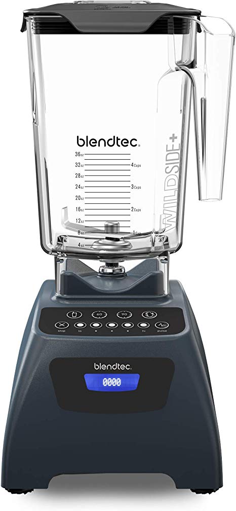 Blendtec Classic 575 Blender - WildSide  Jar (90 oz) - Professional-Grade Power - Self-Cleaning - 4 Pre-programmed Cycles - 5-Speeds - Slate Grey