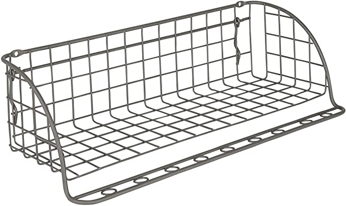 Spectrum Diversified Pegboard Shelf Tool Organizer & Storage Tray Easy Installation Garage Basket, Optional Mount, Wall Storage Bin & Tool Holder, Industrial Gray