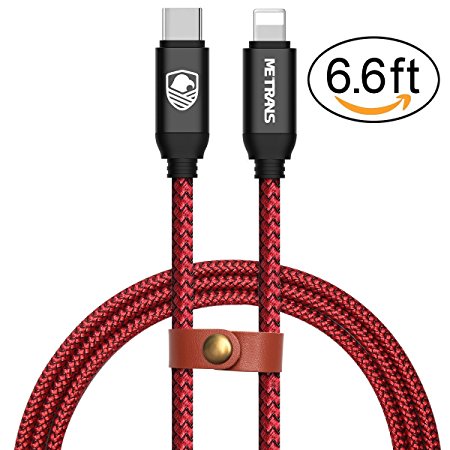 USB C to Lightning Cable, METRANS (6FT,2m) USB Type C to Lightning Cable for iPhone iPad Connect to Macbook and other Type-C Devices (Red)