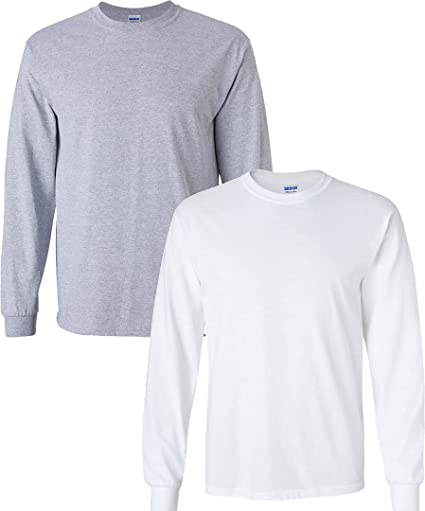 Gildan Men's Ultra Cotton Long Sleeve T-Shirt, Style G2400, Multipack