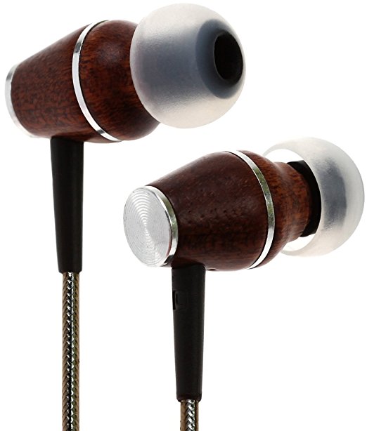 Symphonized XTC 2.0 Earphones | Genuine Wood In-ear Noise-isolating Headphones | Earbuds with Mic and Innovative Shield Technology Cable (Gunmetal)