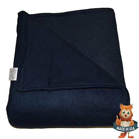 Adult Large Weighted Blanket by Sensory Goods 10lb Low Pressure - Navy - Fleece/Flannel (42'' x 72'')