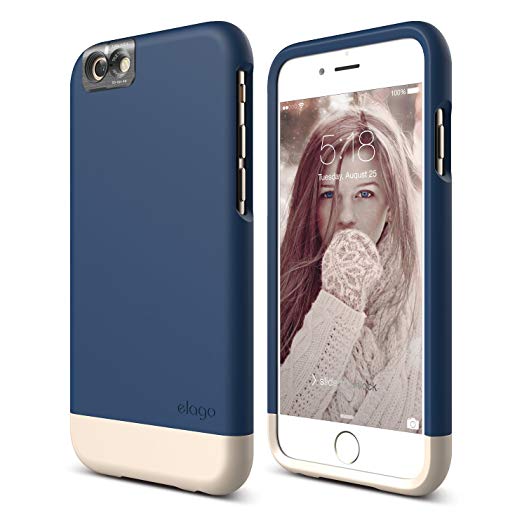 iPhone 6S Case, elago [Glide Cam][Jean Indigo/Champagne Gold] - [Mix and Match][Premium Armor][True Fit] – for iPhone 6S Only