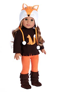 Foxy - 4 Piece Outfit - Hat, Blouse, Leggings and Boots.  18 inch doll clothes (Doll Not Included)